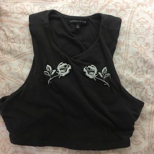 Kendall and Kylie embroidered crop top